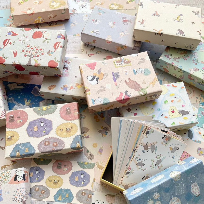【Small Box/Set Box】Japan Kibunsha Exhibition Limited Edition Sticky Notes with Plant and Flower Designs, Limited Edition Swan and Penguin Small Box 【Small Box/Set Box】Japan Kibunsha Exhibition Limited Edition Sticky Notes with Plant and Flower Designs, Limited Edition Swan and Penguin Small Box