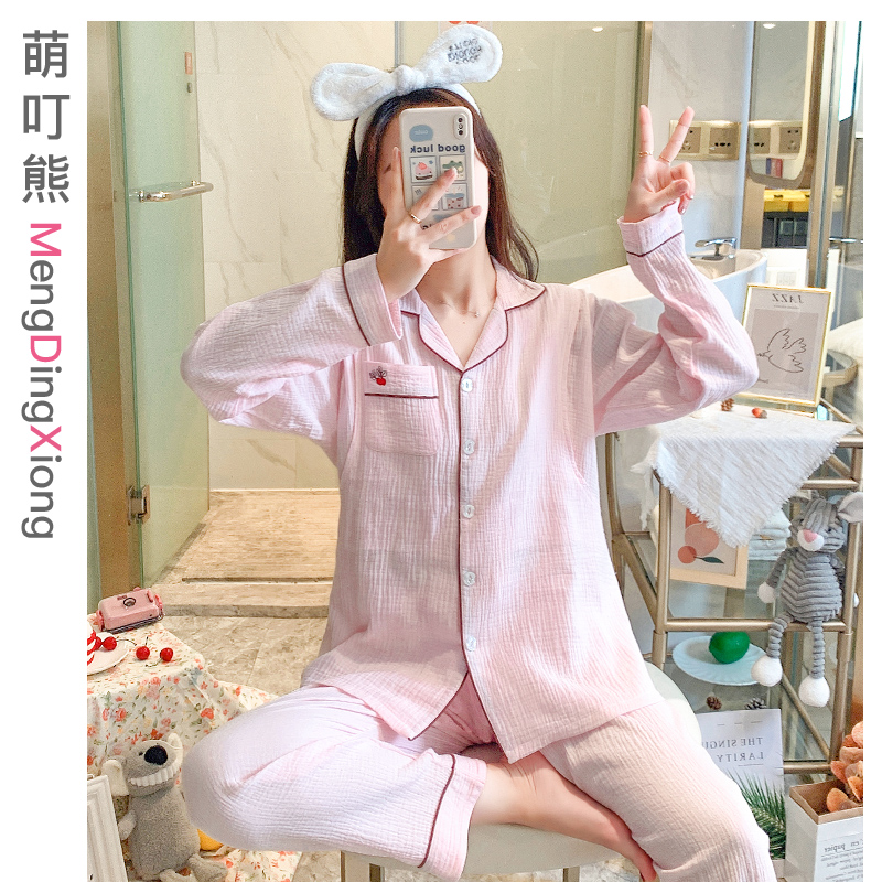 Lunar Subsuit Summer thin Submarine breast-feeding lactation Home Clothing Pure Cotton Cloth Pregnant pregnant women Expectant Sleeping clothes July 8 Spring