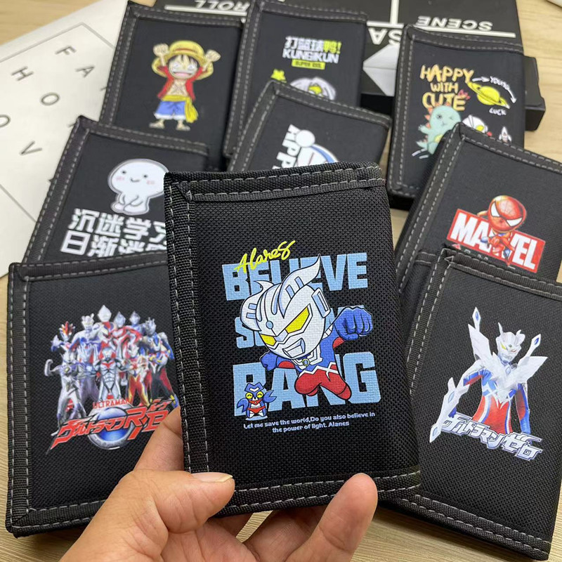 Wallets for Men and Women, Middle School Students, Personalized Creative Trendy Ultra-Thin Canvas Printed Coin Purses, Simple Wallets for Young People and Children