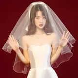 Белый короткий аксессуар для волос для невесты, французский стиль, простой и элегантный дизайн