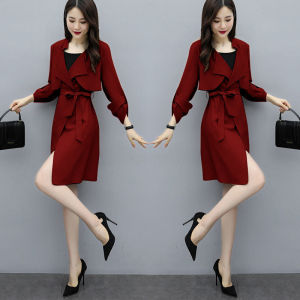 韩版气质收腰大衣显瘦小个子外套风衣女