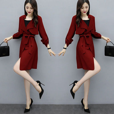 韩版气质收腰大衣显瘦小个子外套风衣女