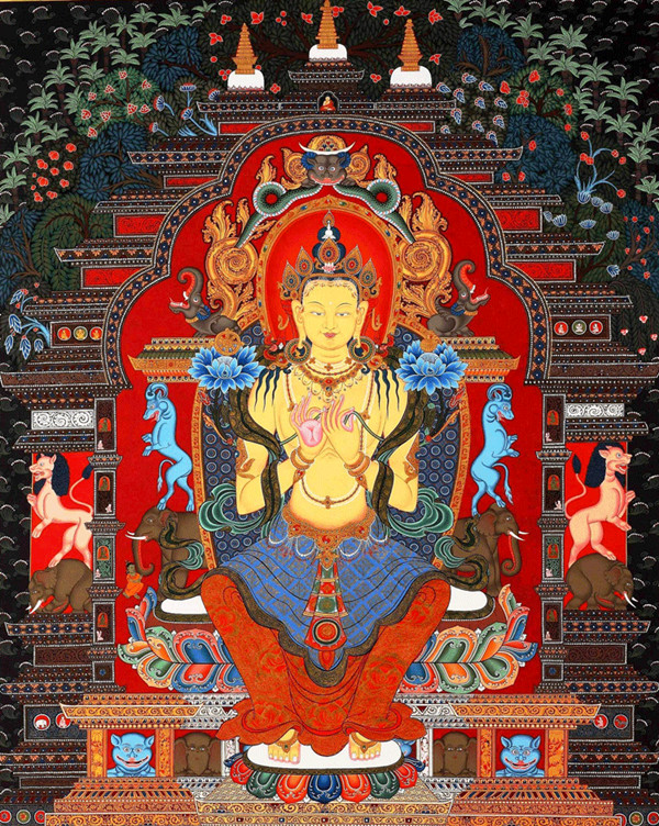 Customize the Millover Buddha portrait hanging painting Mel Bodhisattva Buddha painting Mizong Donka cloth bag monk photographic plastic packaging