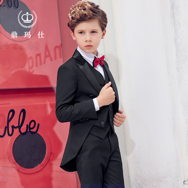 Children Suits Tuxedo Flowers Tuxedo Dresses Big Kids Piano Show Host Costumes Boy West Suit Suit Spring