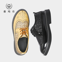 Dingma Shi mens shoes leather shoes 2020 new childrens shoes sequins lace childrens dress leather shoes performance shoes