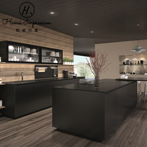 Beauty impression Nordic whole cabinet custom kitchen cabinet custom rock plate Island platform open kitchen kitchen cabinet