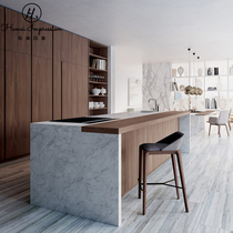 Nordic overall cabinet customization Kitchen cabinet customization Island platform open kitchen rock plate kitchen cabinet whole house customization