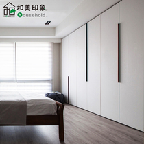 Meihei impression Minimalist style pure white wardrobe custom overall cloakroom long handle flat door wardrobe custom