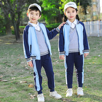 Kindergarten Spring Autumn Clothing Yinglun Wind Pure Cotton Elementary School Uniforms Suit Children Class Clothes Blue Sports Spring