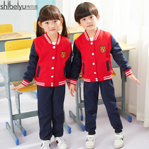 Kindergarten Garden Clothing Spring Autumn Clothing First Grade Class Clothing Three Sets Spring Autumn Shipping Action Red Elementary School Uniforms for autumn and winter uniforms