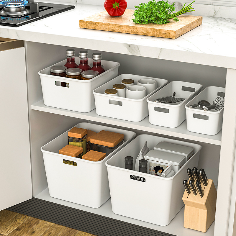 Household sundries storage basket snack desktop storage box bathroom cosmetics kitchen finishing plastic storage small box