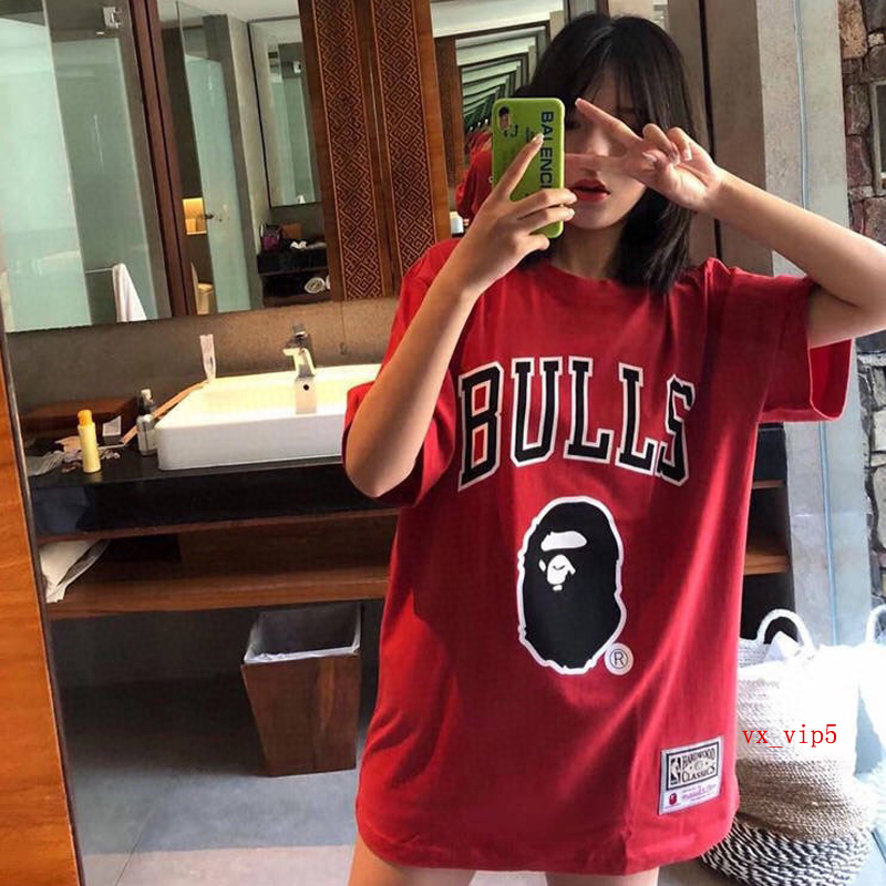Tide brand shark NBA joint model Kobe Lakers short-sleeved T-shirt couples men and women loose cotton half-sleeved TEE