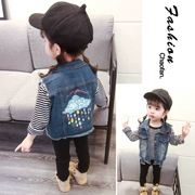 Áo vest nữ mùa xuân và mùa thu 2018 mới dành cho trẻ em Hàn Quốc denim trẻ em phần mỏng