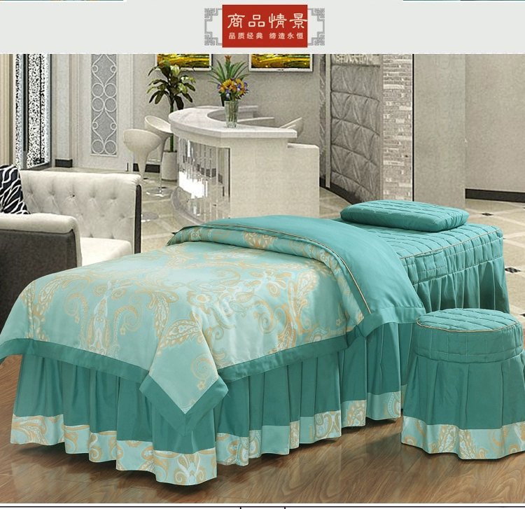 Cotton Châu Âu vẻ đẹp giường bìa bốn bộ cao cấp beauty salon tattoo massage trải giường bốn mùa phổ quát có thể được tùy chỉnh ga trải giường spa