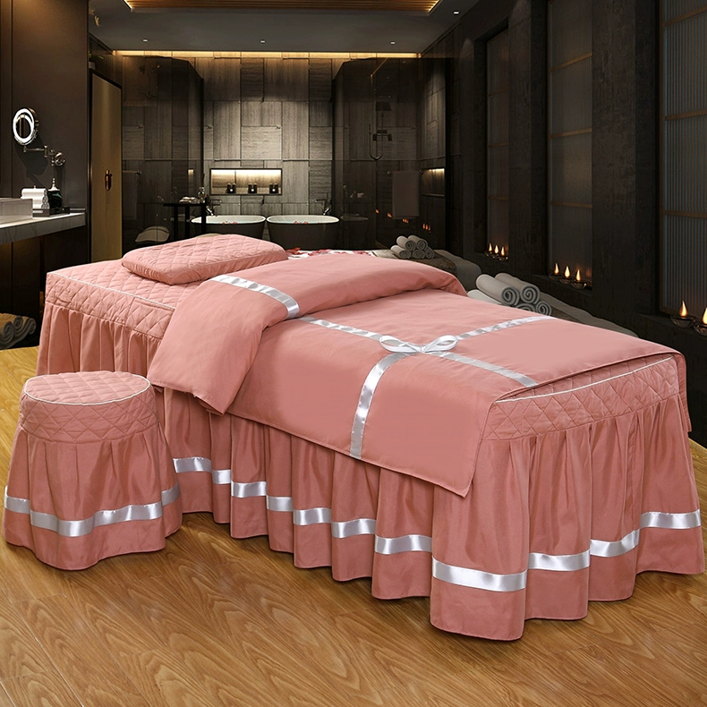 Cao cấp màu sắc rắn vẻ đẹp trải giường bốn bộ của vẻ đẹp Hàn Quốc salon đặc biệt vật lý trị liệu massage dầu gội trải giường các mẫu ga giường spa