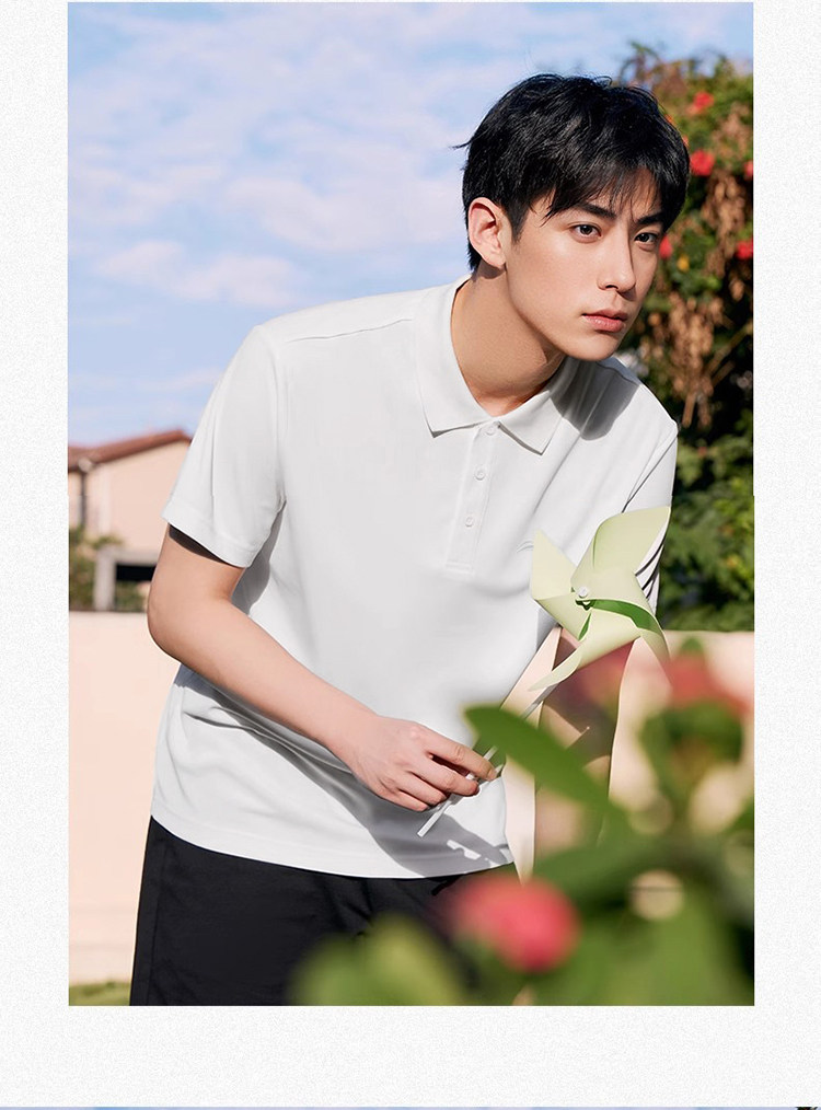 Li Ning, спортивная летняя футболка polo для отдыха для спортзала, быстрое высыхание, короткий рукав 