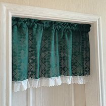 Nordic Mori Ensemble Art Cotton Numb Hook Lace Hollowed-out Lotus Leaf Side Door Curtain Short Curtain Cabinet Curtain Sheltering Curtain Small Drapes