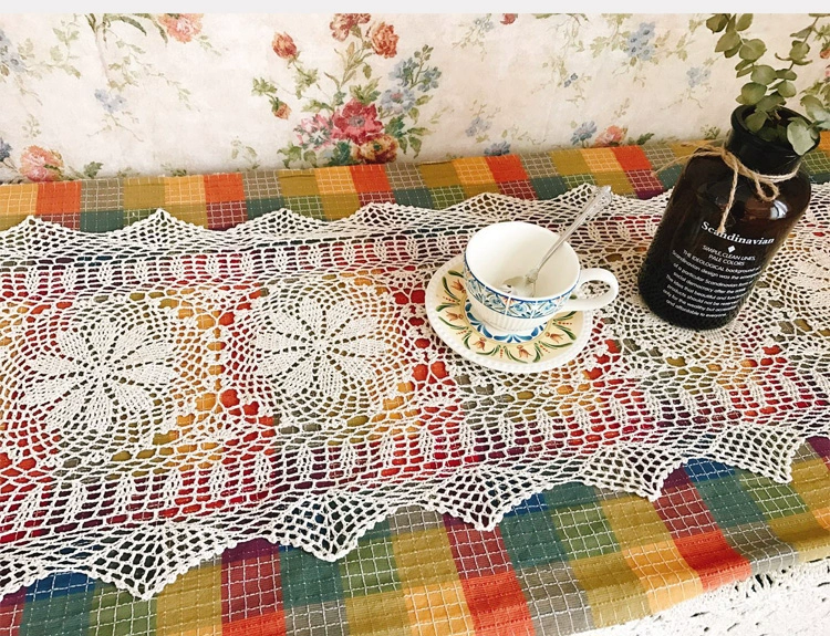 sofa bảng bảng Mục Vụ handmade bông crochet vải vải che khăn khăn placemats bàn dương cầm cờ châu Âu Mỹ - Khăn trải bàn