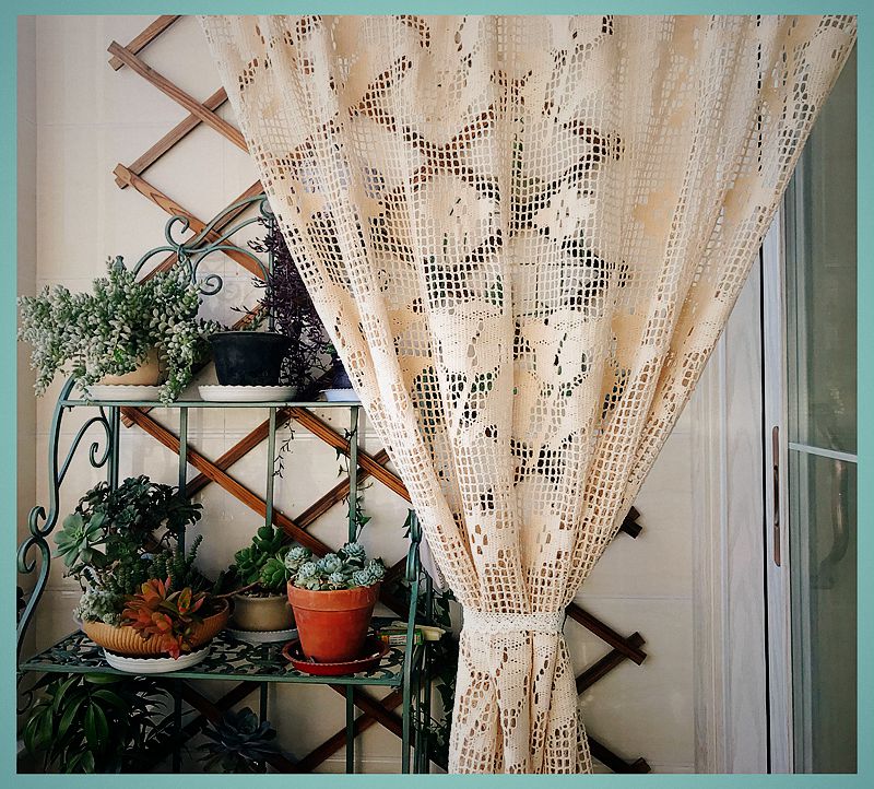 Thời gian chậm, phong cách mục vụ retro, rèm ren dệt bông tinh khiết, rèm, rèm phân vùng, nền vườn - Phụ kiện rèm cửa giá đỡ rèm cửa