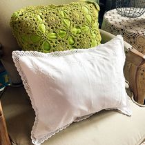 English elegant cotton embroidery handmade thin thread crochet childrens pillowcase baby pillowcase waist pillow case