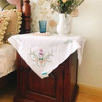 Angry push French idyllic cotton embroidery square tablecloth bedside cabinet cover TV air-conditioning dust cloth