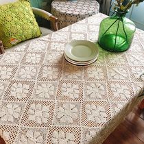 Foreign trade export original single French retro pastoral cotton lace hollow dining table cloth coffee table cloth