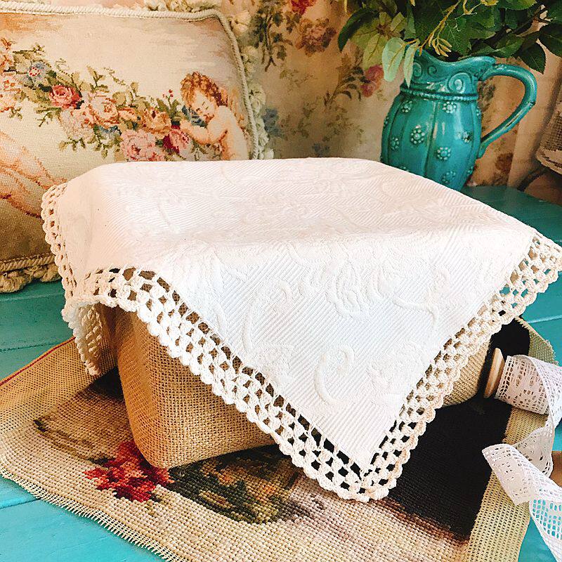 Sun Style Ins Wind Pure Cotton Handmade Crochet Lace Lace Lace Tablecloth Table Cloth Table Mat Tea Tray Covered Scarlet Dust Cap Cloth