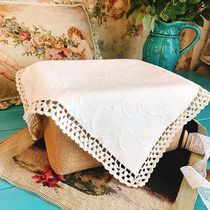 Japanese ins style cotton handmade crochet lace tablecloth table mat tea tray cover towel storage basket dust cover cloth