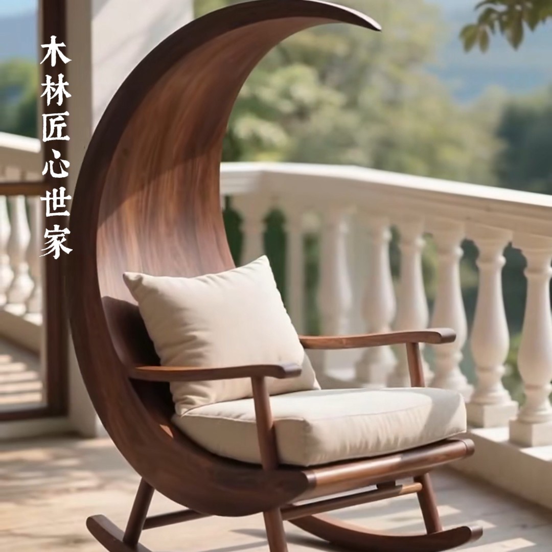新中式乌金木摇摇椅，阳台午睡神器？宋氏美学贵妃椅真香警告！-摇椅-淘宝百科网