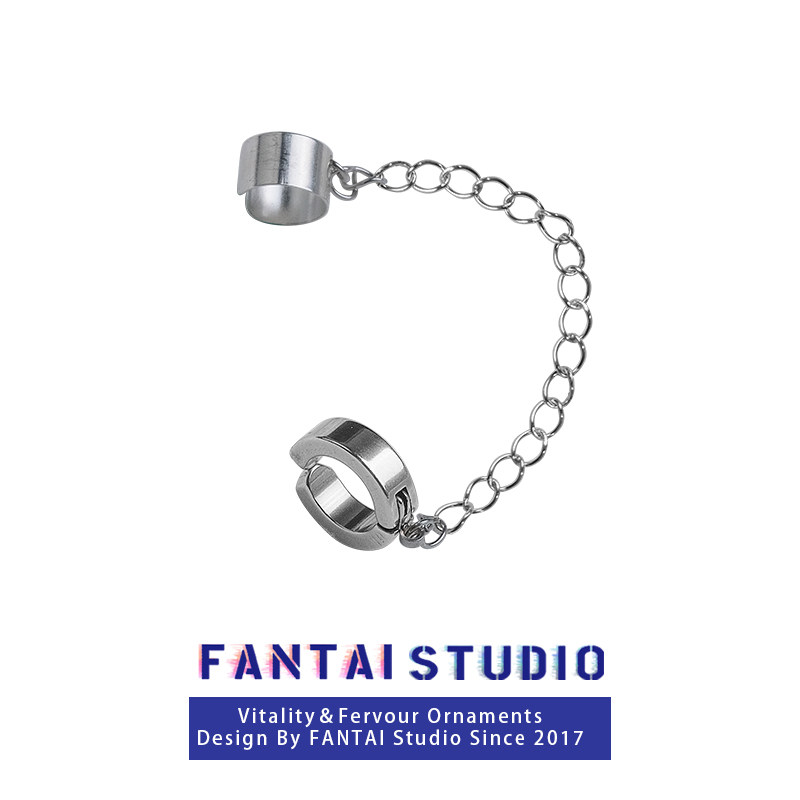 FANTAI ear-clad feminine cold wind retro earrings high-accessory titanium steel in hip hop