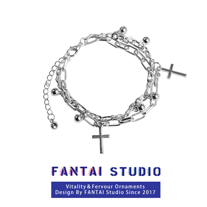Fantai Japanese and Korean Trendy Cross Bracelet for Women ins Light Luxury Niche Design Simple Light Luxury Exquisite Best Friend Y2K