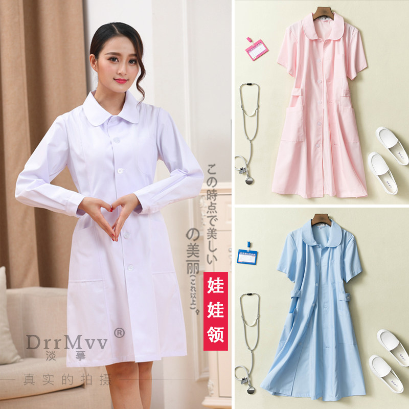 Nurse clothing long-sleeved women's set decoration body white short-sleeved summer wear student hospital beauty salon teacher doctor work uniform