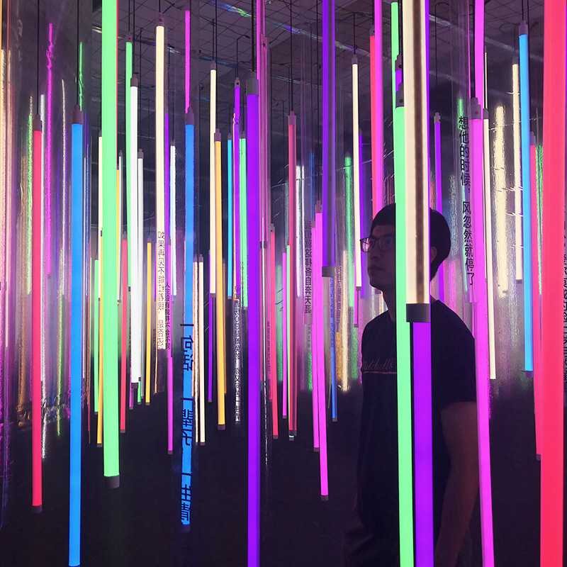 Led suspension wire lighting tube upright 320 degrees Color View strip Neon Outdoor Waterproof Tooling Exhibition Floor Fine Round Pipe