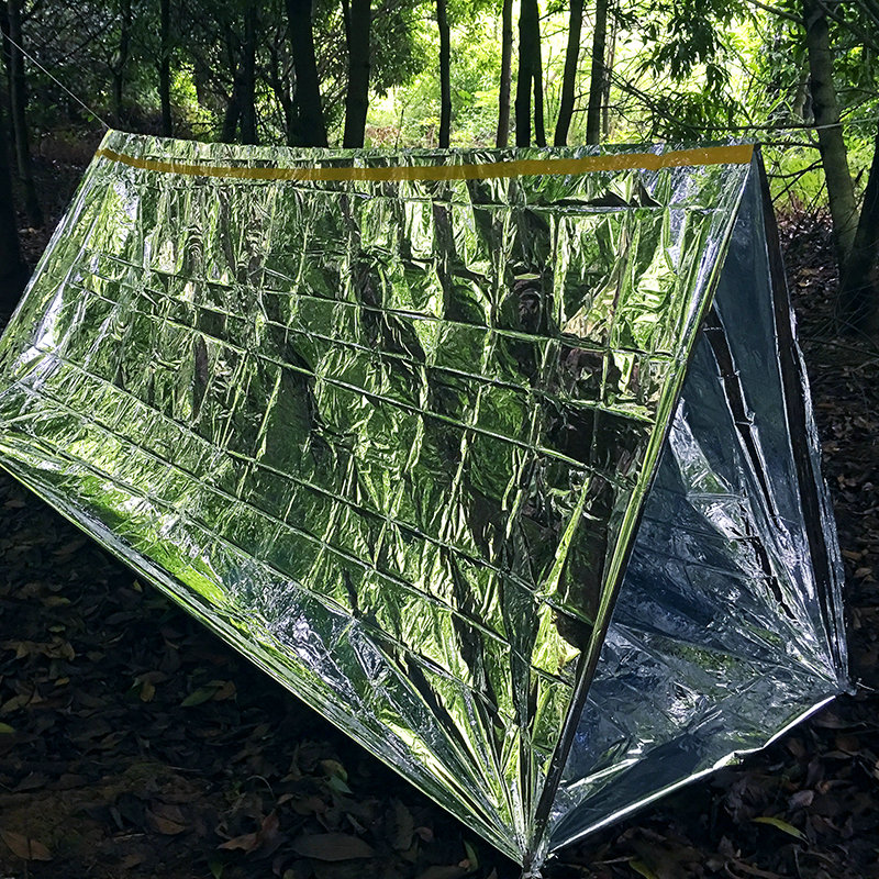 Outdoor emergency tent Earthquake first aid insulation tent Aluminum foil reflective survival equipment Disposable disaster relief supplies