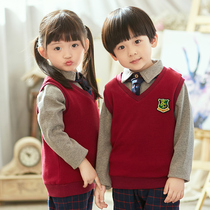 Kindergarten yuan fu chun qiu zhuang three-piece British boys and girls class uniform uniform suit autumn and winter primary school students