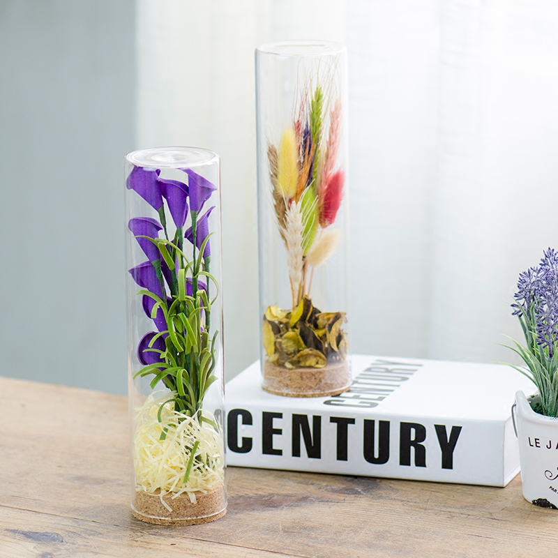 Modern minimal glass cover immortal flower fittings Living room fresh home decoration simulation flower blossom flower
