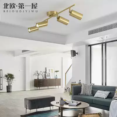 Nordic all copper ceiling lamp simple living room spotlight modern aisle corridor bar track Creative Personality Spotlight