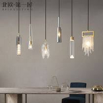 Full copper light extravagant headboard small chandeliers bedroom designer modern minimalist creative hanging wire bar desk single head crystal chandeliers