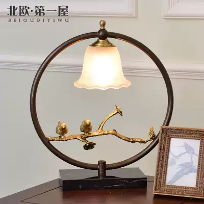 Nordic modern all-copper table lamp living room creative bird Decoration lamp American simple bedroom study bedside lamp