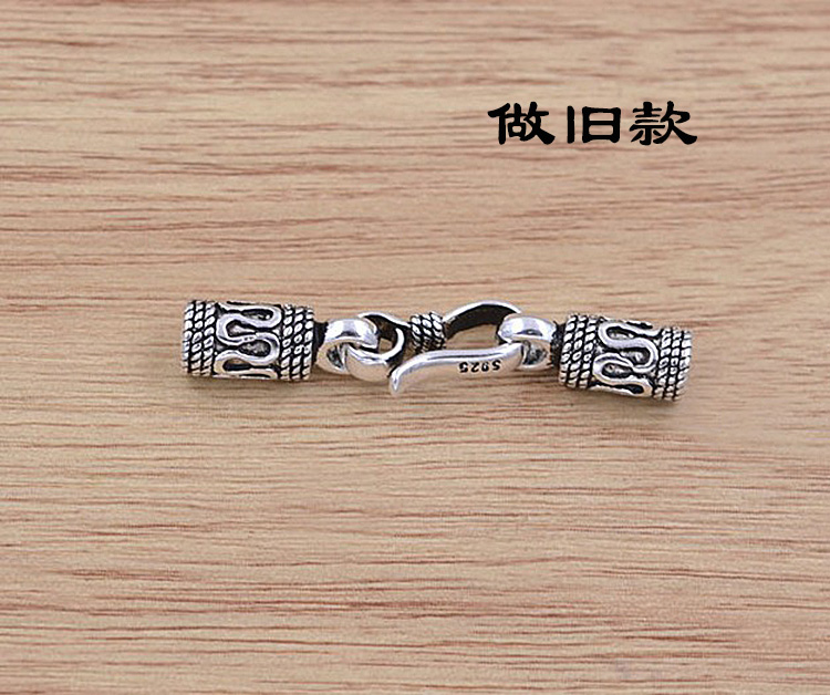 SKY Milan dòng kết nối khóa 925 bạc Thái bạc tự làm phụ kiện thủ công dệt vòng tay dây đeo vòng tay khóa thắt nút dây khóa - Vòng đeo tay Clasp vòng đeo tay nam