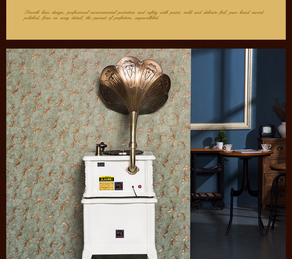 Nhớ lại vẻ đẹp Y106 bao quanh bằng gỗ LP máy ghi âm bản ghi âm retro vinyl máy ghi âm điện 	đầu đĩa than marantz	