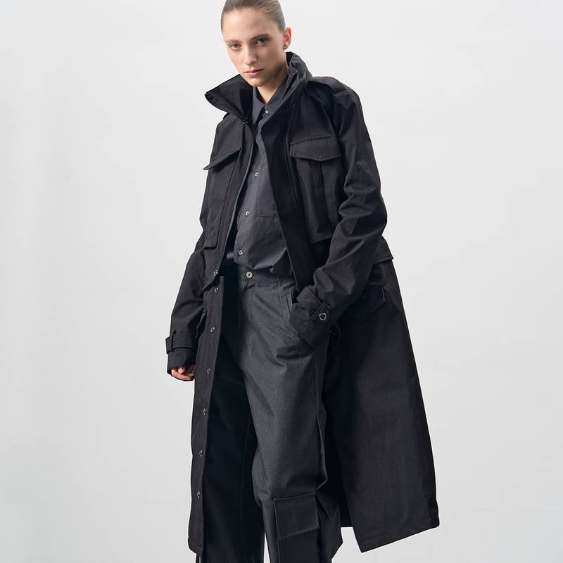 Bevan up |   Lightweight Waterproof Safari Jacket Windbreaker with Multi-Form Hidden Hood/Removable Hem