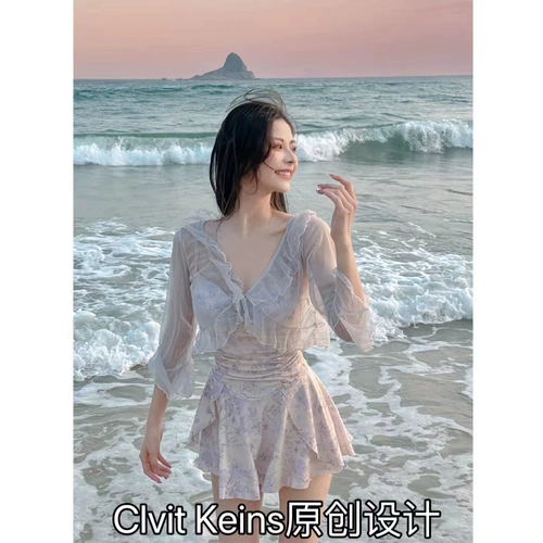 Clvitkeins соединял купальник самка 2024 Новая обложка, тонкий живот, тонкий, консервативный слегка толстая девушка, пропитанная горячим купальником