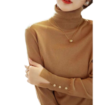 Autumn and winter knitwear feminine elegant high-neck pullover slim fit versatile bottoming long-sleeved sweater top