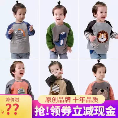 Xibei children's long sleeve clothes waterproof food clothes baby kindergarten large size clothes cotton sleeveless painting clothes