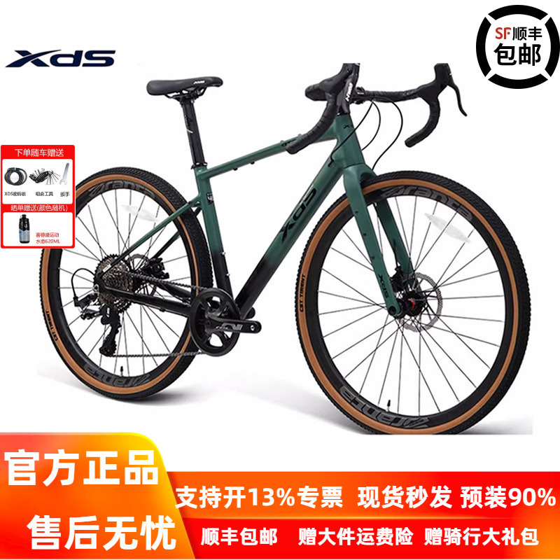 Xidesheng Gt350 Gravel Road Bike, Carbon Fiber Front Fork, 10-Speed Hydraulic Disc Brake Racing Bicycle