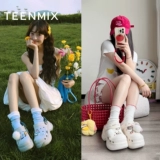 Тот же стиль Shen Yuesun Qian, что и Tianmeiyi Crazy Zootopia Co-Brened Tangdou Cave Shoes, толстое подошва, усиливающая женская новая сглаживание