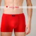 Shile Bennian Đồ lót nam Tre Fiber Mid-Eo Thể thao Boxer Big Red Wedding Boxer Mid-Eo Giữa eo