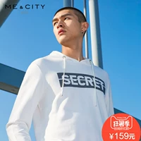 [聚] MECITY nam 2018 mới in thư cotton trùm đầu áo thun áo len màu xanh lá cây xu hướng shop đồ nam