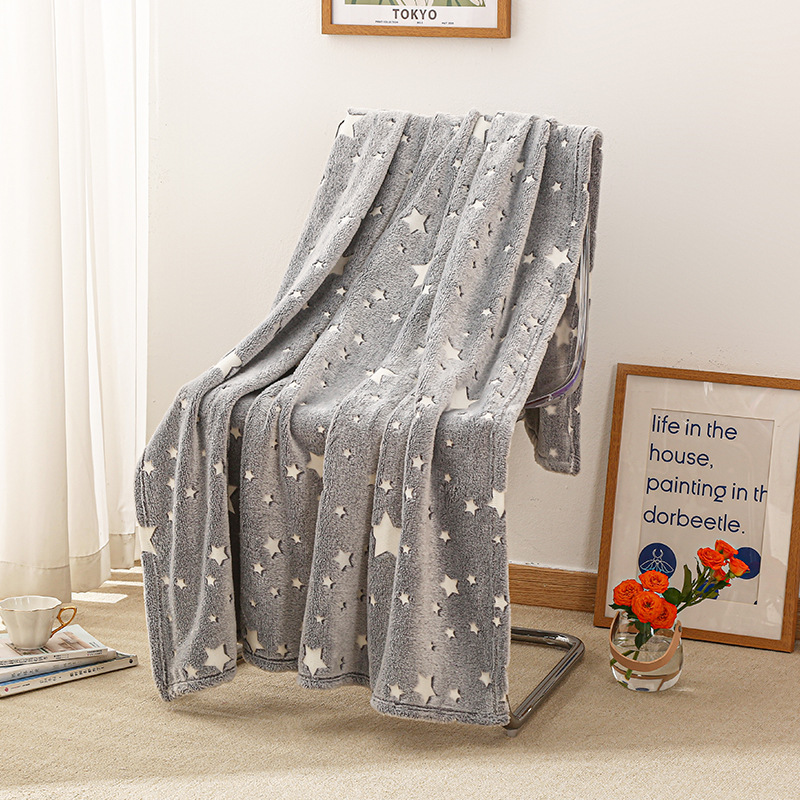 Unicorn Blanket Star and Moon Luminous Flannel Children's Blanket Office Nap Air Conditioning Quilt Unicorn Blanket Star and Moon Luminous Flannel Children's Blanket Office Nap Air Conditioning Quilt